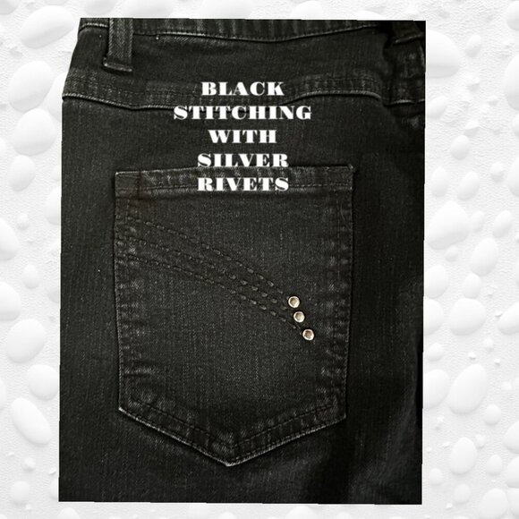 SIMON CHANG BLACK DENIM JEANS - SIZE 8 - Picture 2 of 8